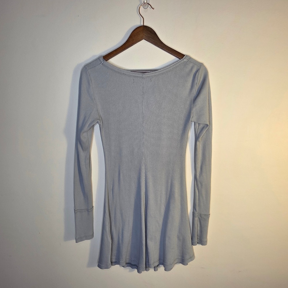 Kimchi Blue Babydoll Dress /Tunic Top Womens Medium Gray Ribbed Y2K Balletcore - Picture 5 of 11